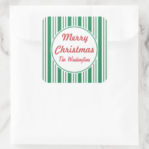 Stickers Cadeaux personnalisés en bonbon de Noël v