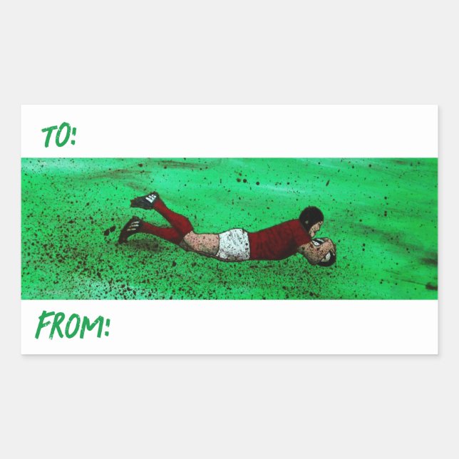 stickers cadeaux Rugby art (Devant)