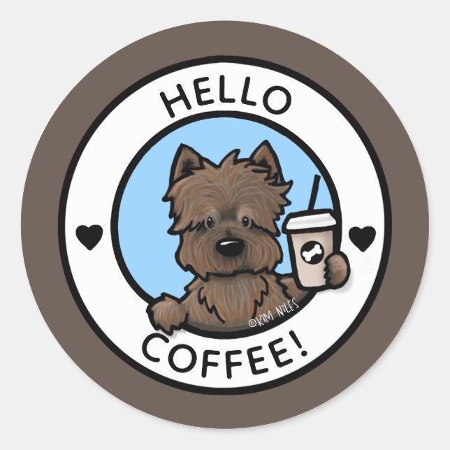 Stickers café Cairn Terrier (Devant)