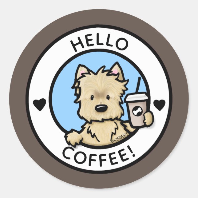 Stickers café KiniArt Cairn Terrier (Devant)