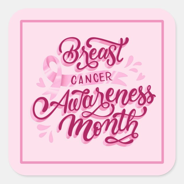 Stickers Cancer du Sein - Ruban rose (Devant)