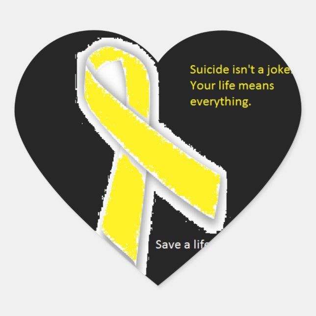 Stickers cardiaques de sensibilisation au suicide (Devant)