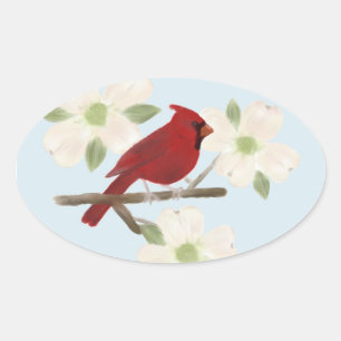 Stickers Cardinal et Dogwood Watercolor