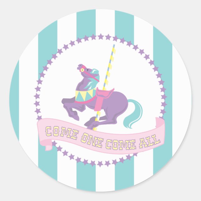 Stickers Carnaval Pastel avec Cheval Carousel (Devant)
