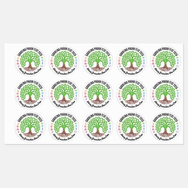 Stickers Carolina Pagan Fest 2025 imperméables (Feuille)