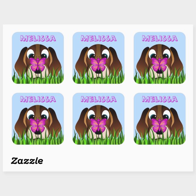 Stickers Carré Beagle Chien Chien Chien Chien Mign (Feuille)