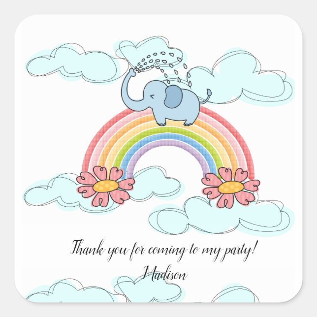 Stickers carré Blue Elephant (Devant)