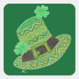 stickers carré casquette chevron leprechaun