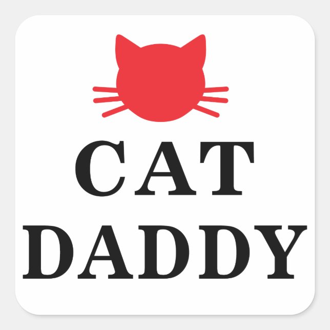 Stickers Carré Cat Daddy (Devant)