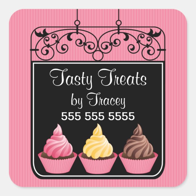 Stickers Carré Cupcake Bakery (Devant)
