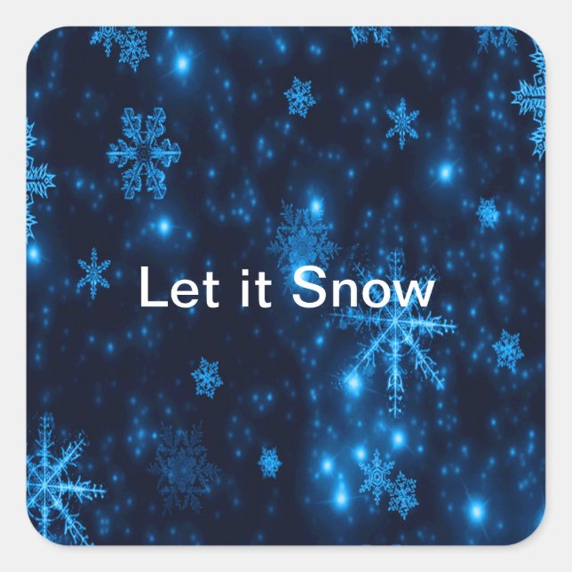 Stickers Carré Deep Blue & Bright Snowflakes (Devant)