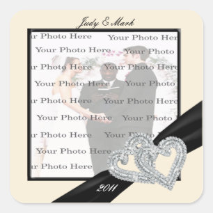 Stickers Carré Diamond Black Ribbon