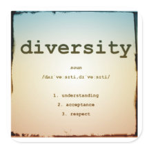 Stickers Carré diversité, brillant, gros, 3 pouces