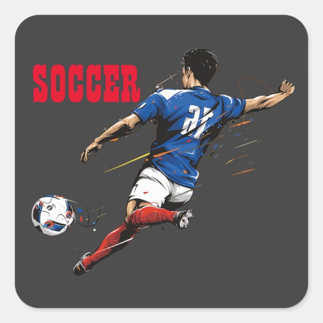 Stickers Carré du joueur de l'équipe de football (Devant)