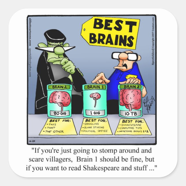 Stickers Carré Halloween drôle (Devant)