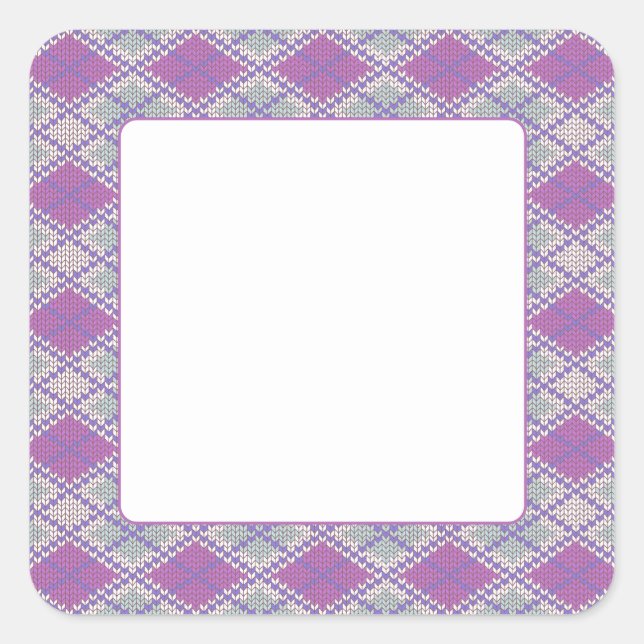 Stickers Carré LILAC JACQUARD KNIT 1,5 pouces (Devant)