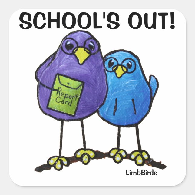 Stickers Carré LimbBirds, Glossy (Devant)