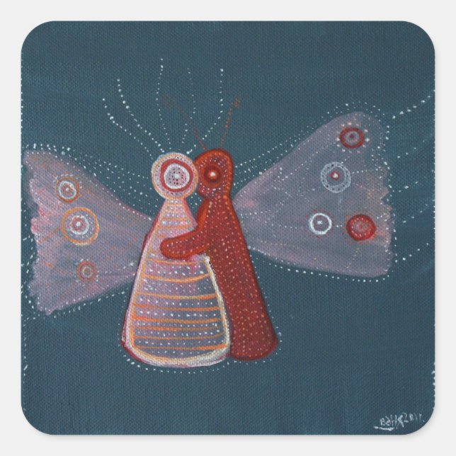Stickers Carré Peinture Hug Art, Glossy (Devant)