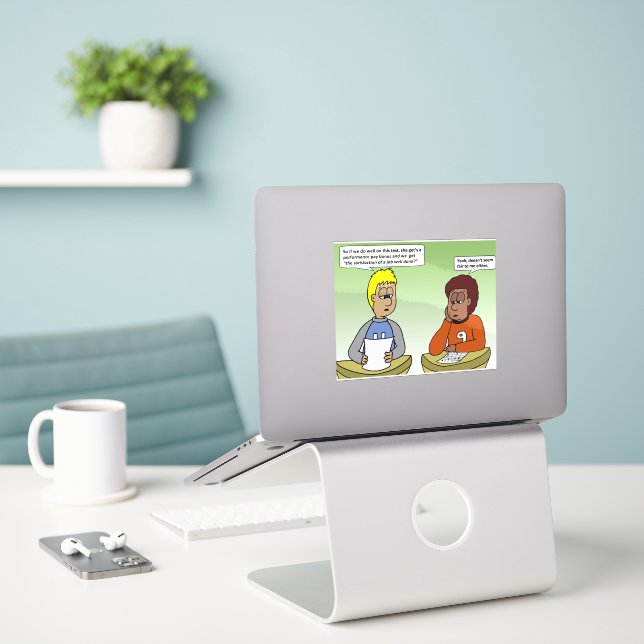 Stickers Carré Performance Pay (Ordinateur portable sur le bureau)