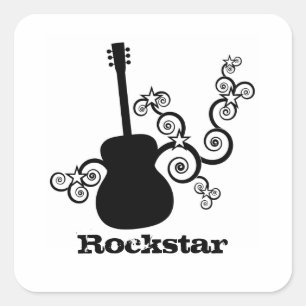 Stickers Carré Rockstar Guitare