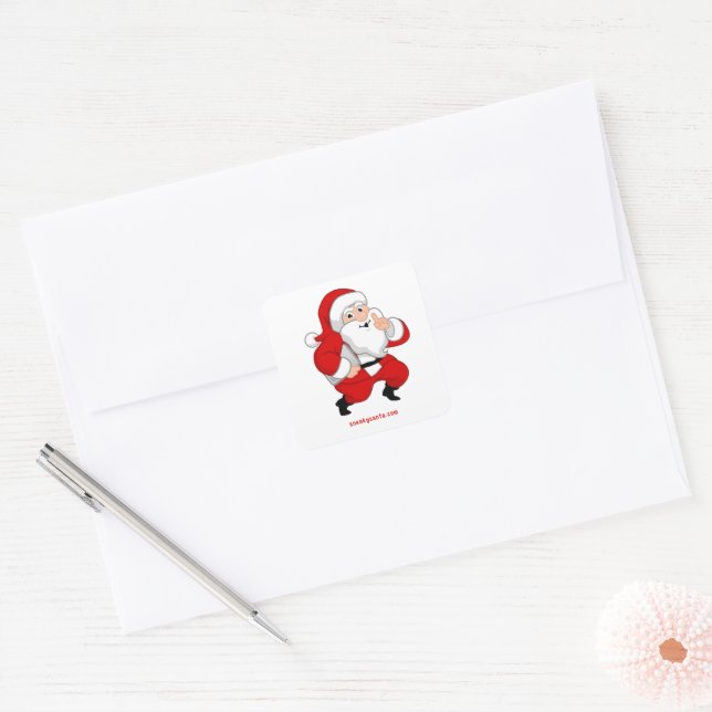 Stickers carré Sneaky Père Noël (Enveloppe)