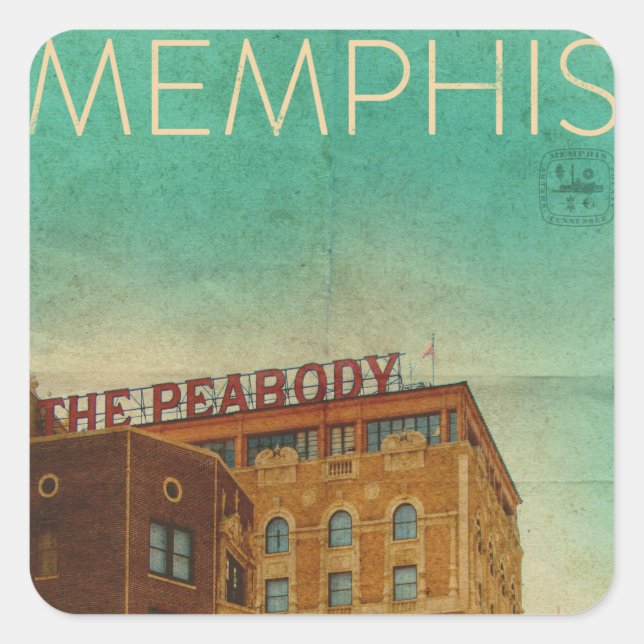 Stickers Carré vintage Memphis (Devant)