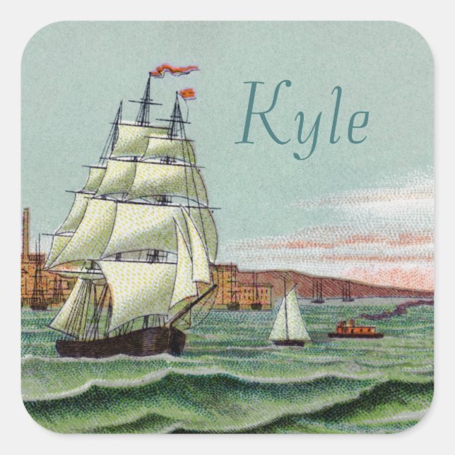 Stickers Carrés de Block Island (Devant)