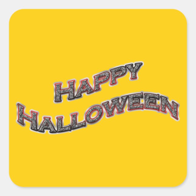 Stickers Carrés Halloween heureux (Devant)