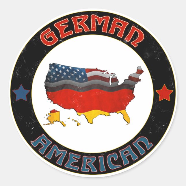 Stickers Carte des drapeaux allemands américains (Devant)