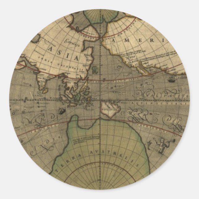 Stickers Carte du monde antique (Devant)