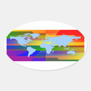 Stickers Carte Mondiale "Gay I Am"