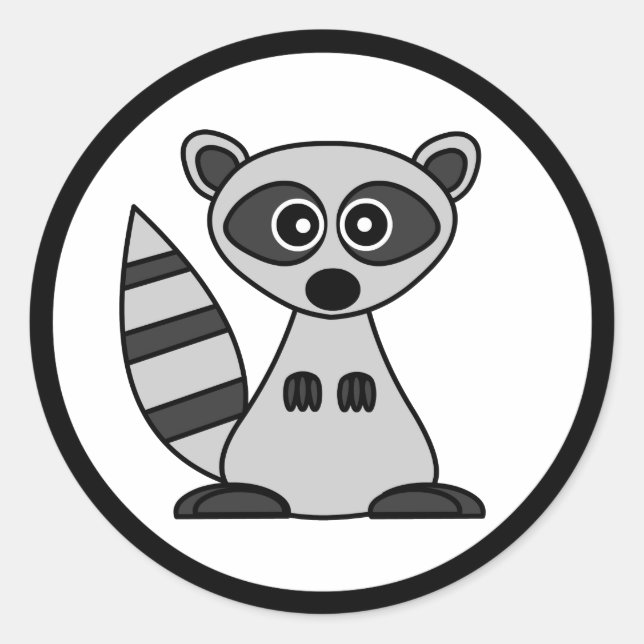 Stickers Cartoon Raccoon (Devant)
