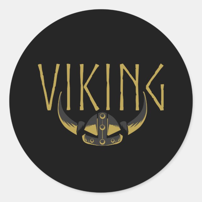 Stickers Casque à cornes viking (Rond) (Devant)