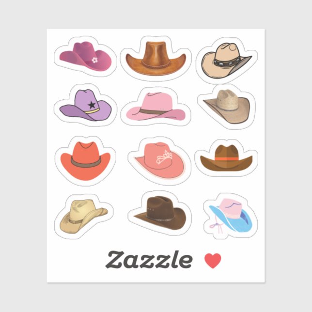 Stickers Casquette Cowboy (Feuille)