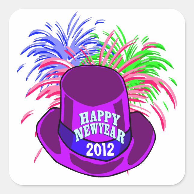 Stickers Casquette et Fire Works du Nouvel An (Devant)