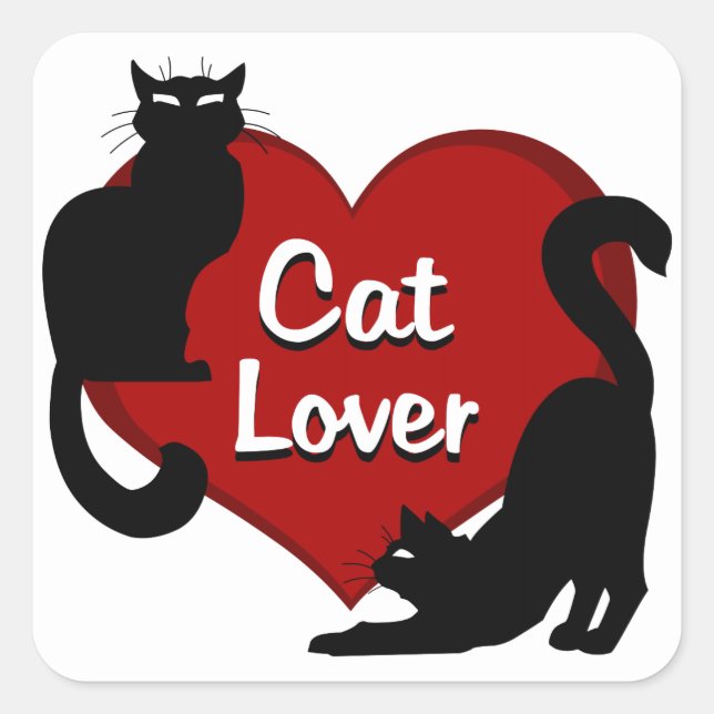 Stickers Cat Stickers Amoureux des chats amusant e (Devant)