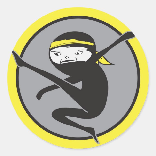 Stickers Ceinture Jaune Ninja (Devant)