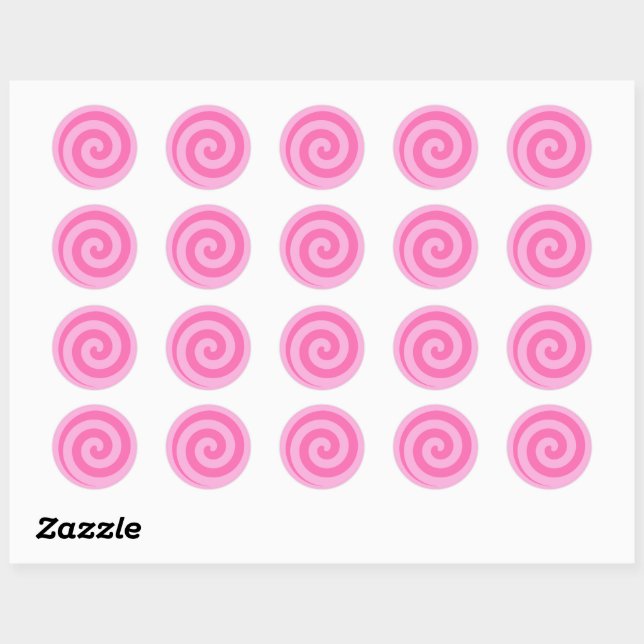 Stickers Cercle Lollipop rose (Feuille)