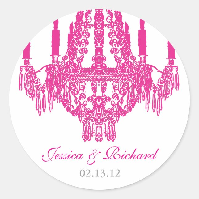 Stickers Chandelier rose chaud (Devant)
