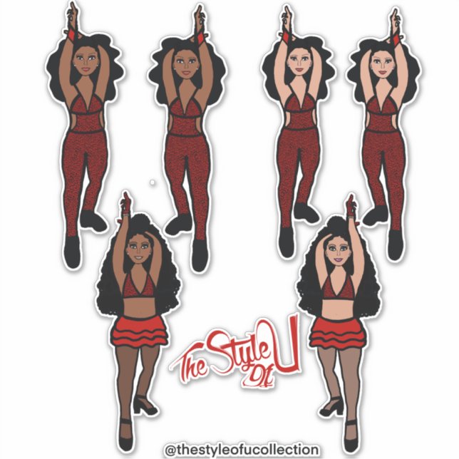 Stickers Changement rapide Majorette / Danseur Rou (Devant)