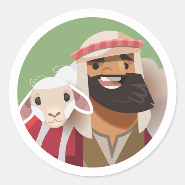 Stickers Chanson du berger : Le berger et l'agneau (Devant)