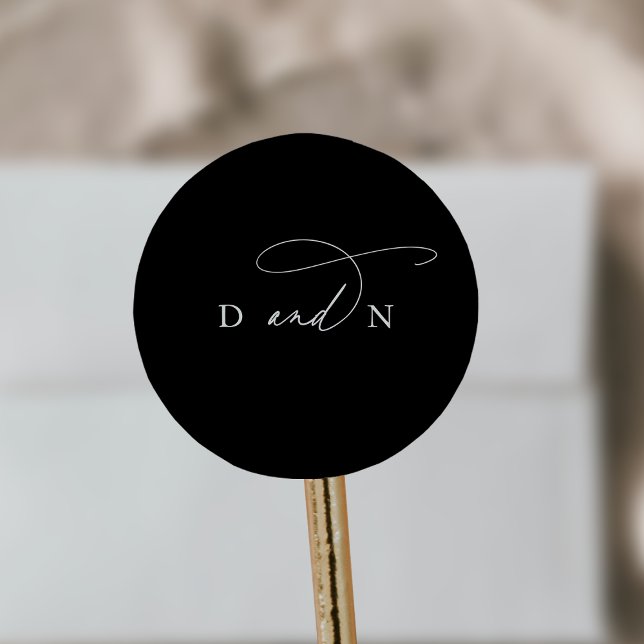 Stickers Charme Et Sceau Mariage Noir Élégants (Elegant Charm And Black Wedding Seal Stickers)