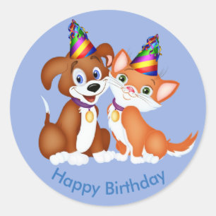 Stickers Chat & Chien Anniversaire