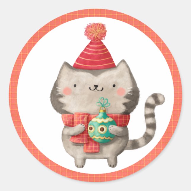 Stickers Chat de Noël (Devant)