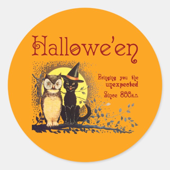 Stickers Chat et Chouette vintages (Devant)