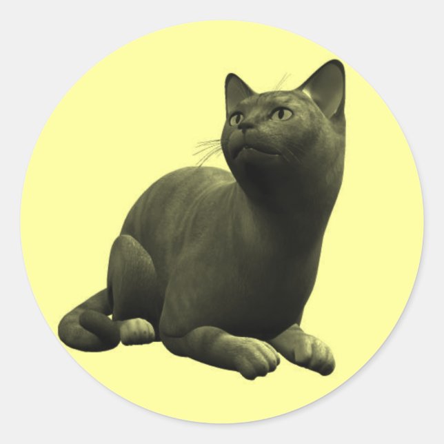 Stickers Chat noir paisible (Devant)