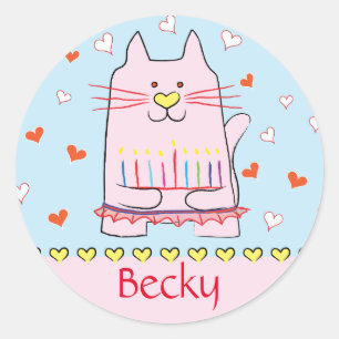 Stickers Chat rose Ballerina Chanukah Round