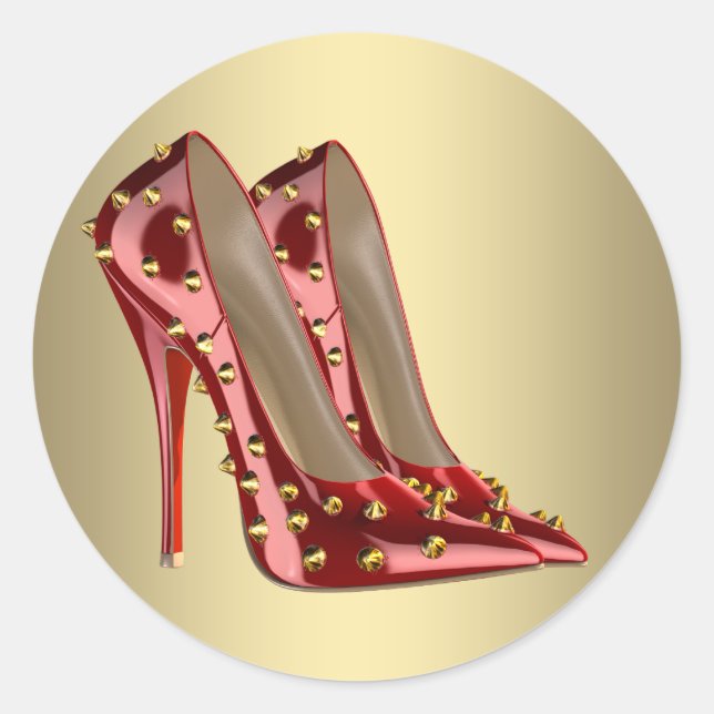 Stickers Chaussure Rouge Gold High Heel (Devant)