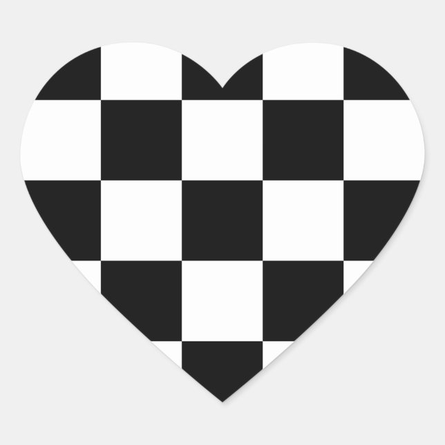Stickers "Checkerboard" en forme de coeur (Devant)