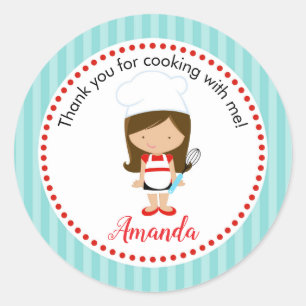 Stickers Chef (Turquoise Turquoise Red Girl Whisk)